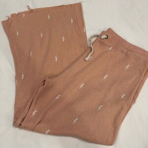 Women's Peach Lightning Bolt Wide Leg Pants